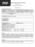 BLU2504- Plano de Ensino 2018 1 Processamento de Materiais Cerâmicos-EMT