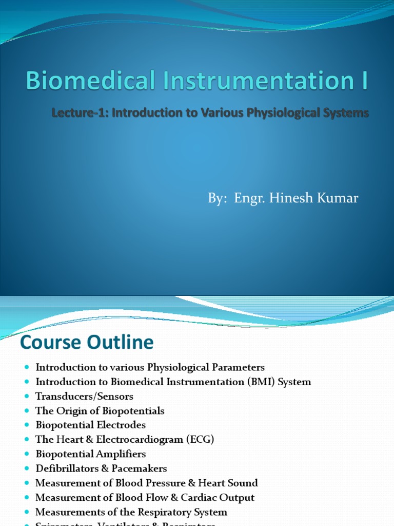 Biomedical Instrumentation Course Outline | PDF | Human Body | Zoology