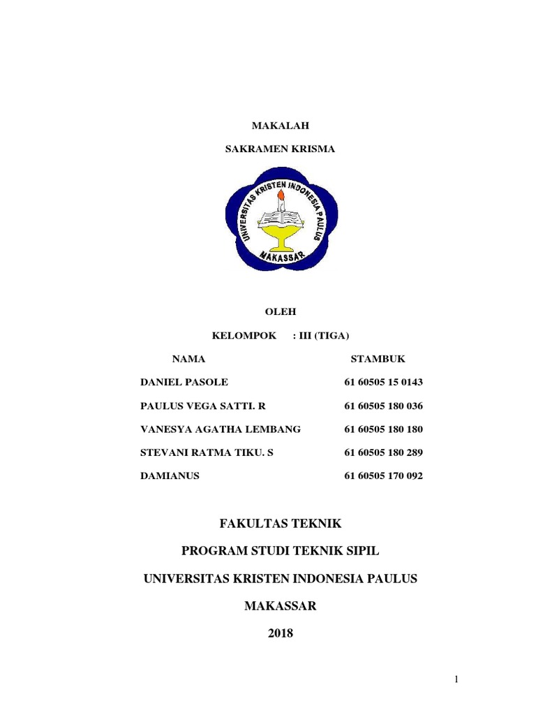 Makalah Agma Klompok 3 Skramen Krisma Docx