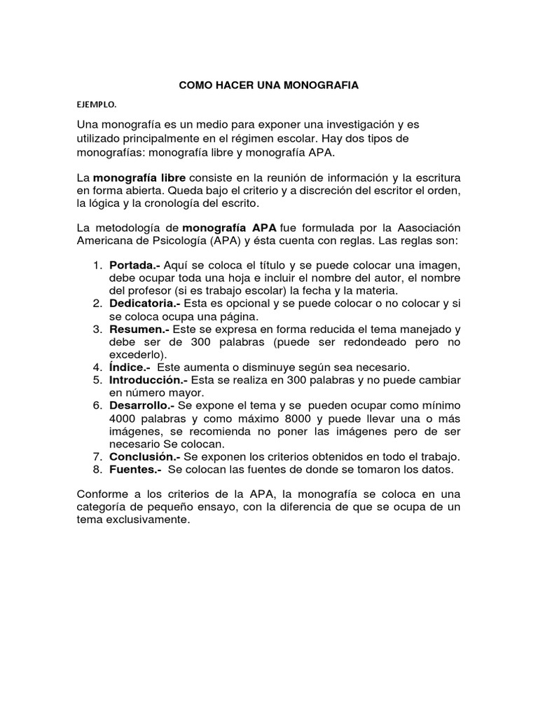 Como Hacer Una Monografia Ejemplo Sociedad Familia