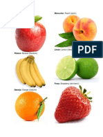 Frutas en Ingles, Español y Pronunciación