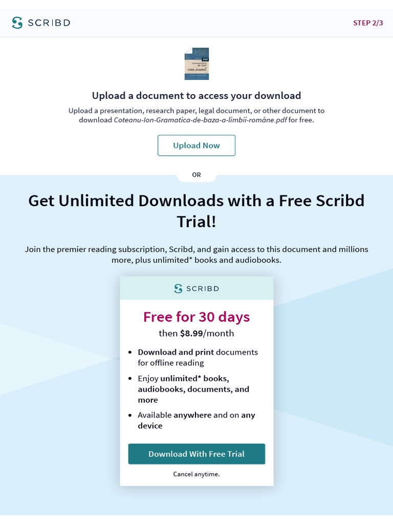 Get Unlimited Downloads With A Free Scribd Trial! PDF Scribd Online Services