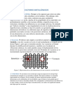 Defectos cristalinos y sus tipos en materiales metálicos