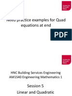 Maths Lecture 5 Linear and Quadratic Equations