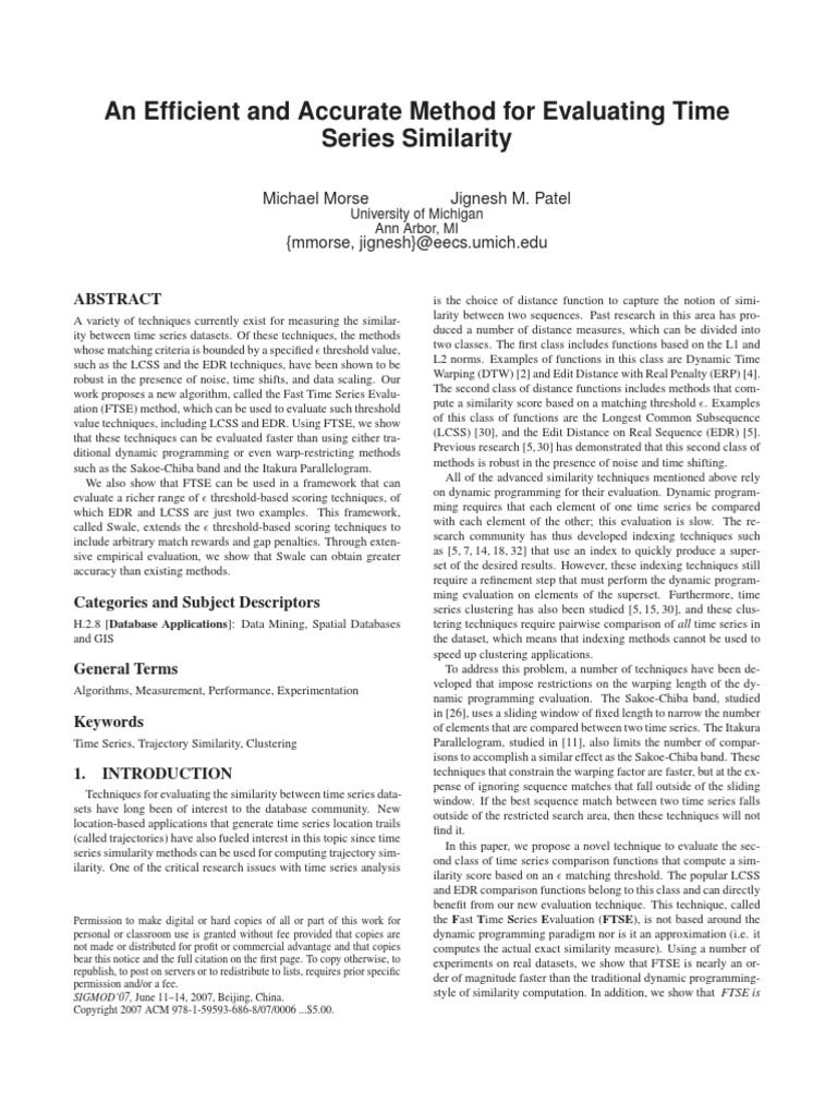 Evaluation of Time Series | PDF | Normal Distribution | Cluster Analysis