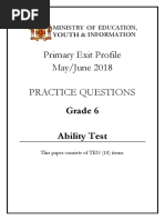 Ability Test Practice Items June 23 2018