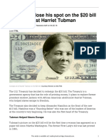 Jackson To Lose His Spot On The 20 Bill To Abolitionist Harriet Tubman 770l