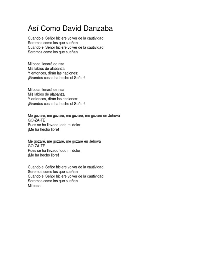 Asi Como David Danzaba Jesus Cristo Titulo scribd