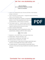 CBSE Class 11 Physics - Mechanical Properties of Solids Notes