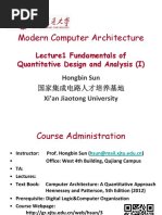 Modern Computer Architecture: Lecture1 Fundamentals of Quantitative Design and Analysis (I)