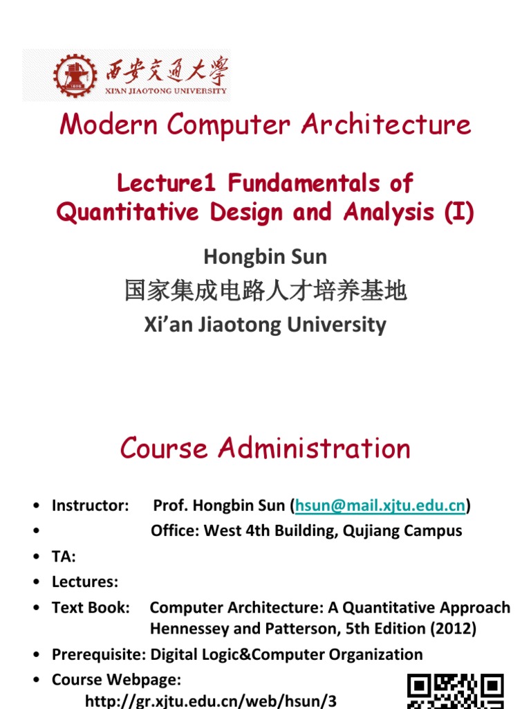 Modern Computer Architecture: Lecture1 Fundamentals of Quantitative ...