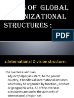Types of Global Organizational Structures