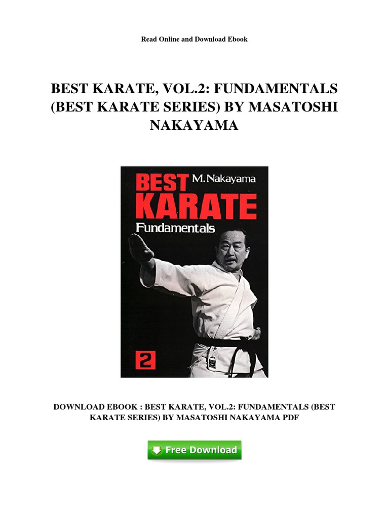 Best Karate Vol 2 Fundamentals Best Karate Series By Masatoshi Nakayama Karate Shotokan