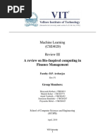 Machine Learning (CSE4020) Review III: A Review On Bio-Inspired Computing in Finance Management