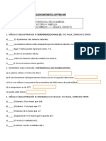 Evaluación Matemática Septimo Año - Numeros Enteros