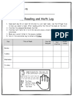 Reading and Math Log For Website
