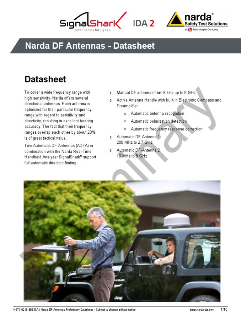 Narda - DF Antennas Preliminary Datasheet EN PDF | PDF | Antenna (Radio ...