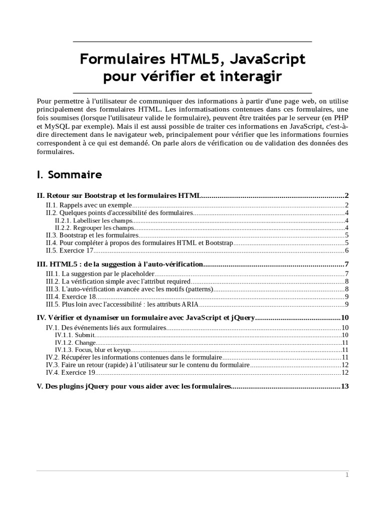 TME JS Formulaires PDF | PDF | Html | Feuilles de style en cascade