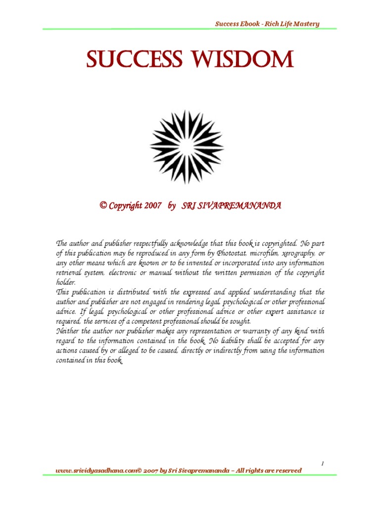 Success Wisdom Ebookpdf PDF | PDF | Frequency | Thought