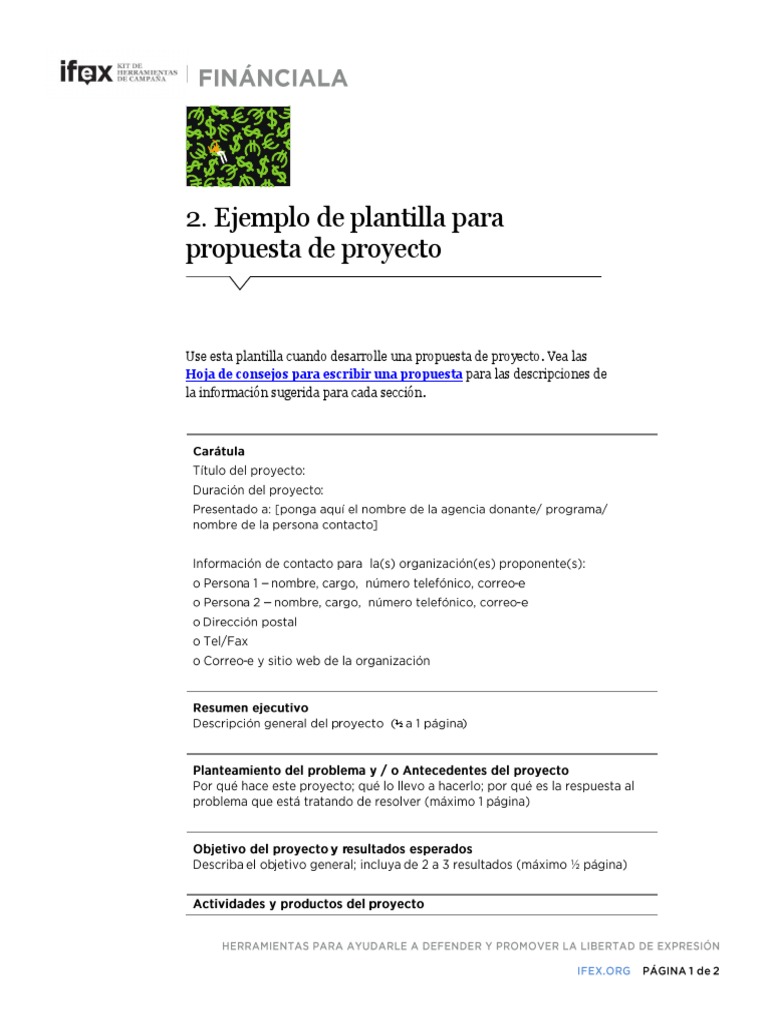 Plantilla para Propuesta de Proyecto PDF | PDF