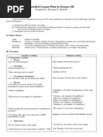 Detailed Lesson Plan in Science III: Prepared By: Rosanna B. Manalili