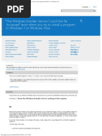 The Windows Installer Service Could Not Be Accessed - Error When You Try To Ins