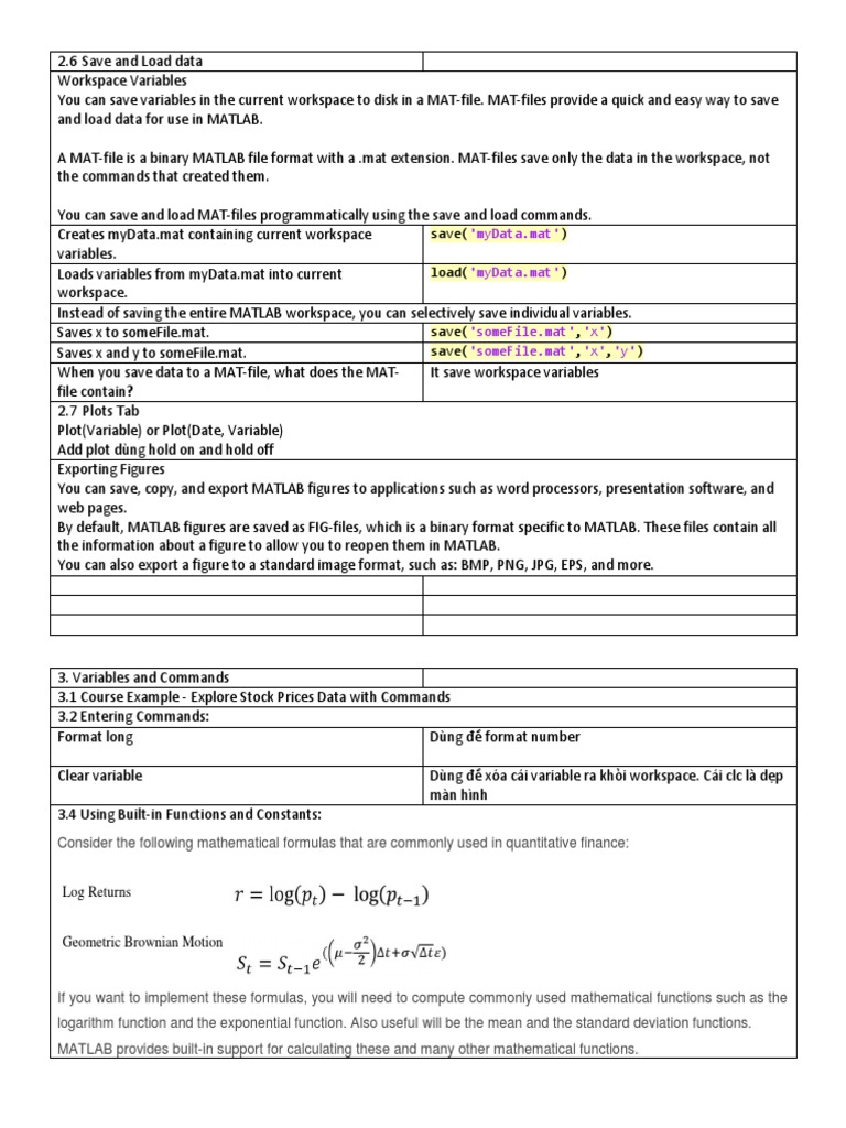 Matlab For Financial Application | PDF | Matrix (Mathematics) | Array ...