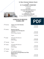 Schedule of Services - November, 2010