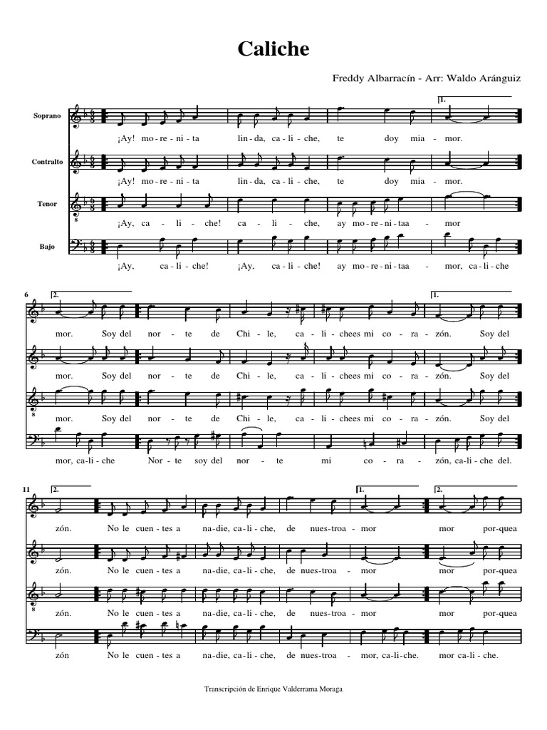 Caliche - Freddy Albarracín | PDF | Música vocal | Elementos de la música