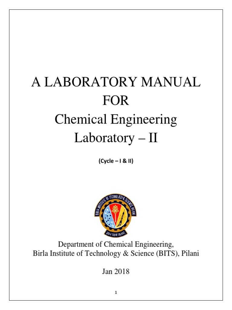 Chemical Engineering Lab Manual II | PDF | Chemical Reactor | Reaction Rate