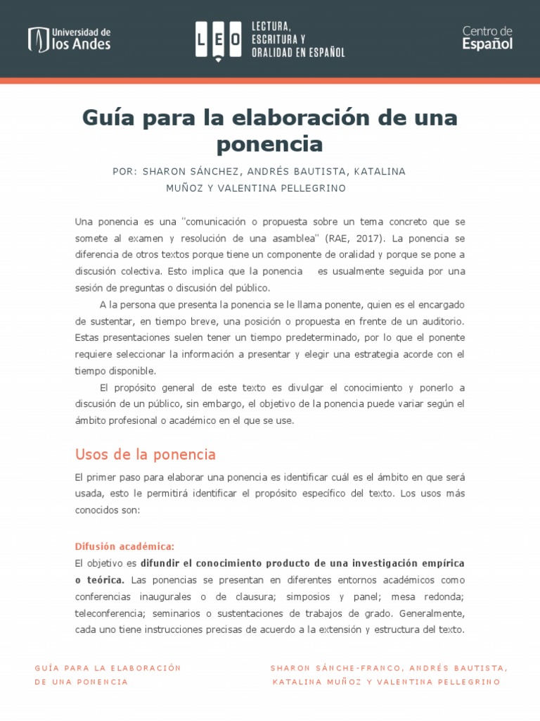 Guía para elaborar una ponencia efectiva | PDF | Planificación | Escritura