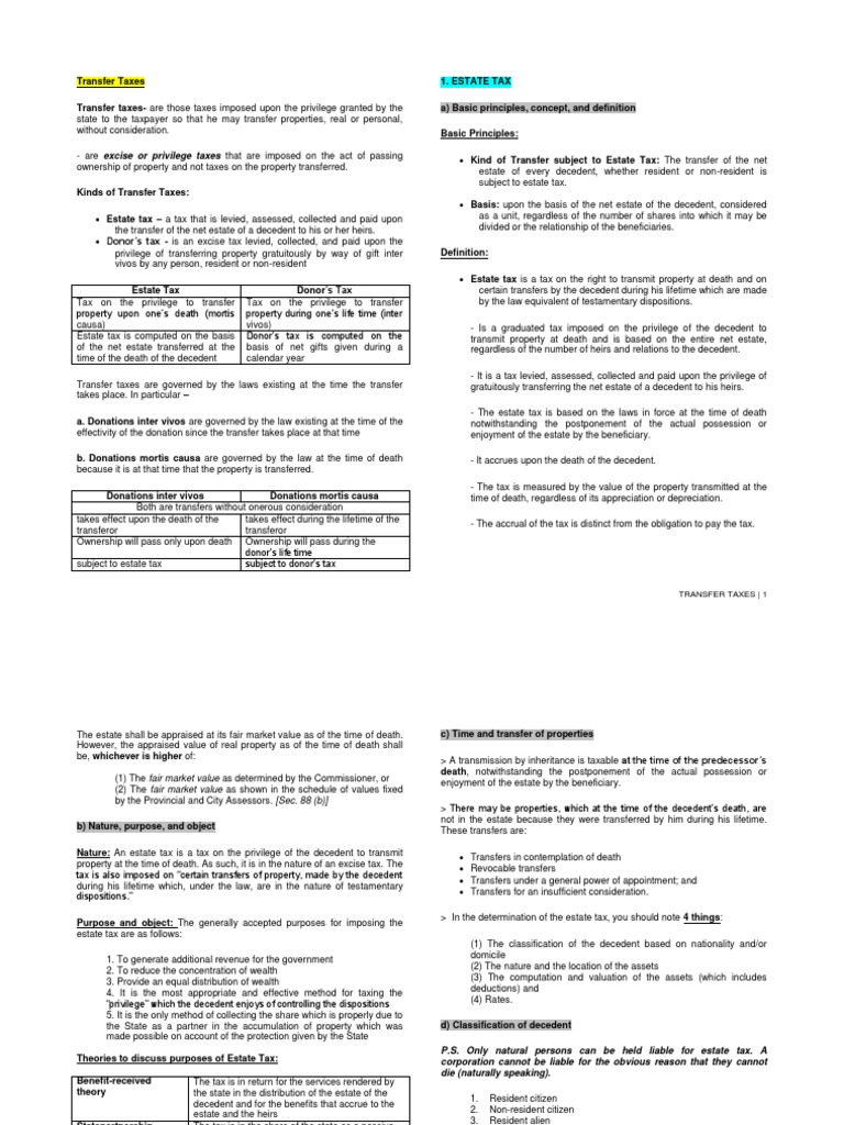Estate Tax | PDF | Estate Tax In The United States | Tax Deduction