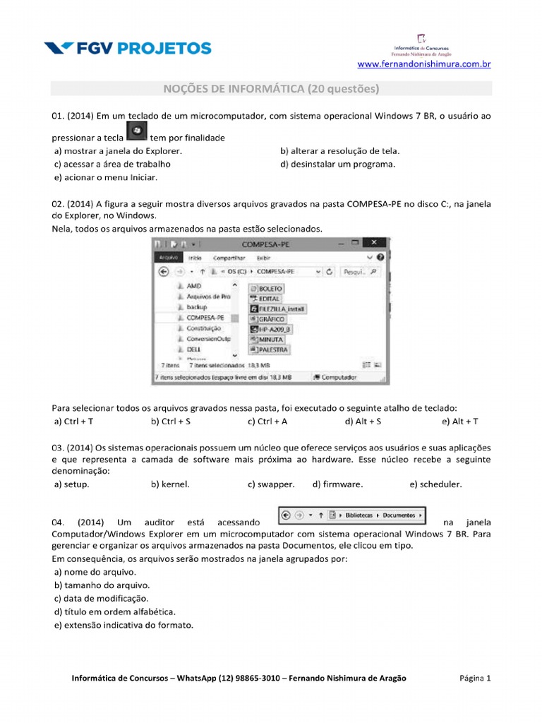 FGV - 20 Questões Comentadas | PDF