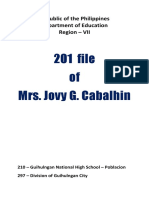 201 File of Mrs. Jovy G. Cabalhin: Republic of The Philippines Department of Education Region - VII