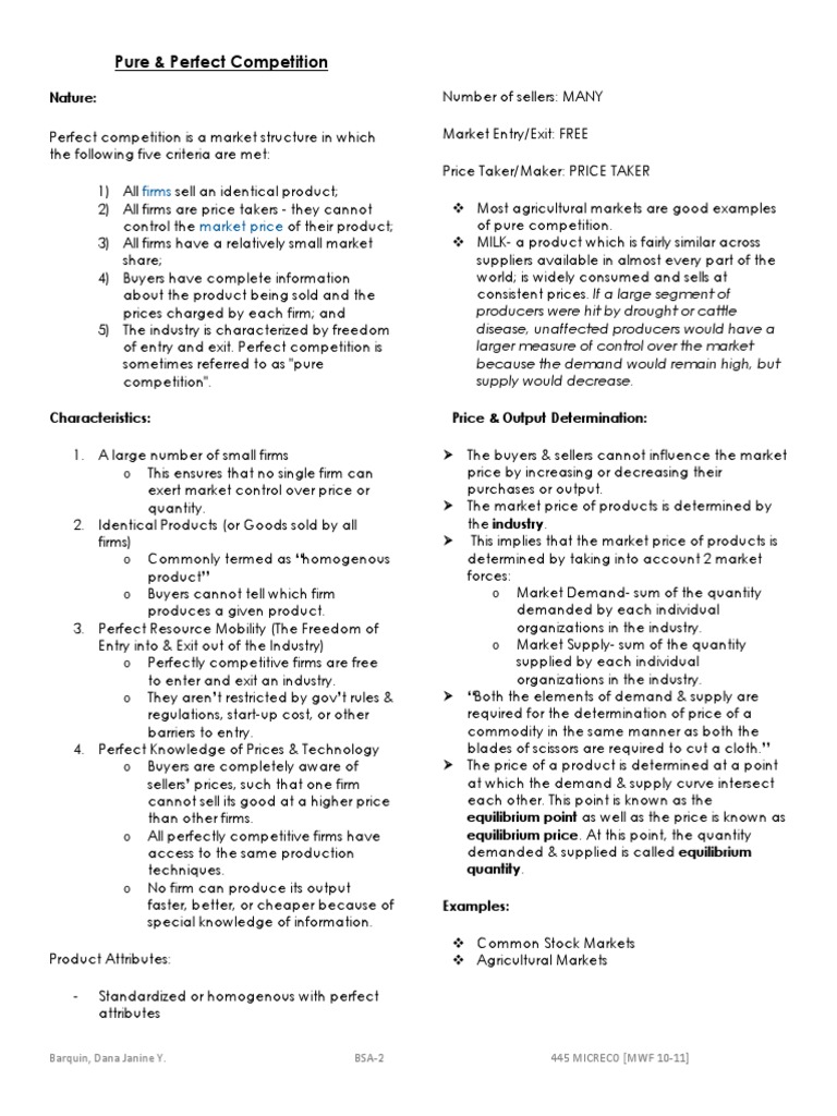 Market Structures: Competition Types Explained | PDF | Market Power ...