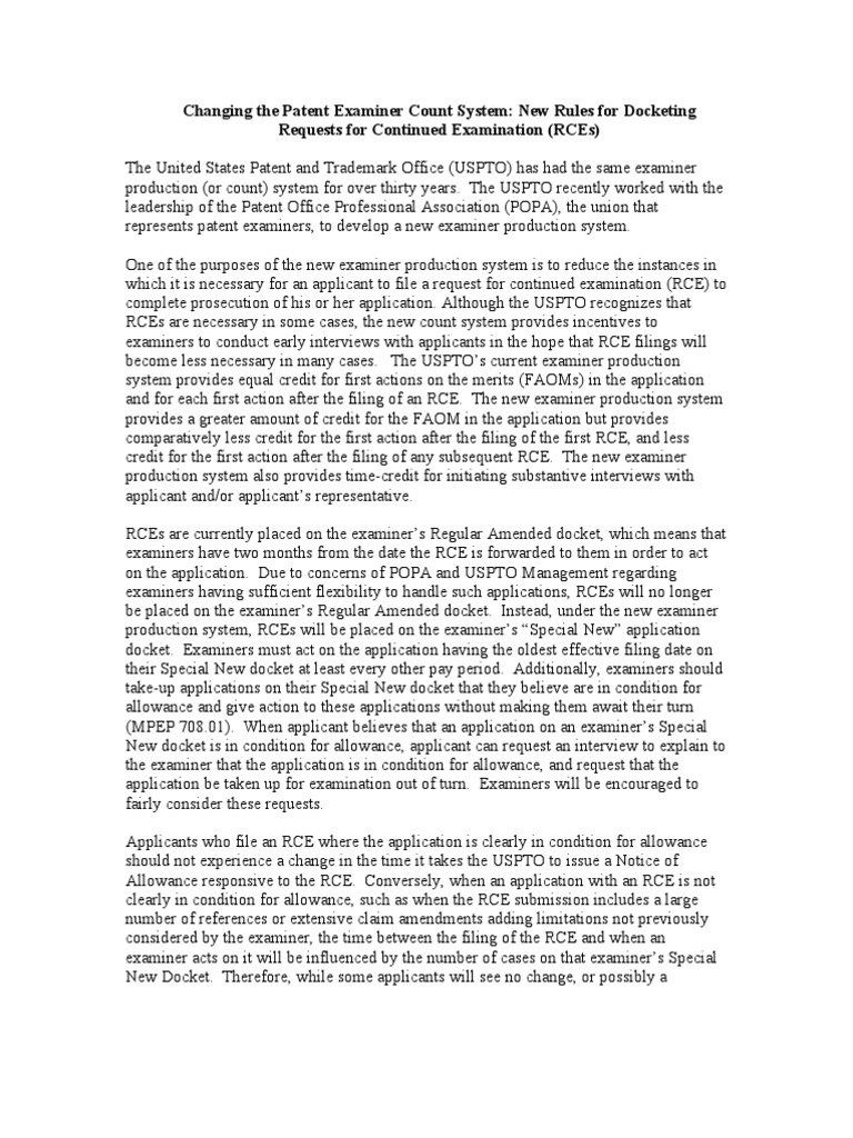 Rce Handling in New Count System | PDF | United States Patent And ...