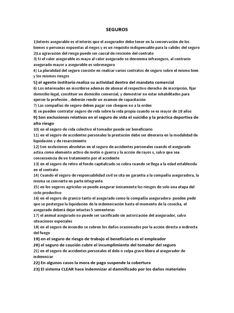 Seguros Examen Juu-1 | PDF | Póliza de seguros | Seguro