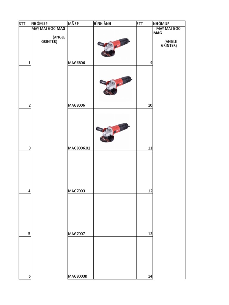 Power Tools Product List and Codes | PDF