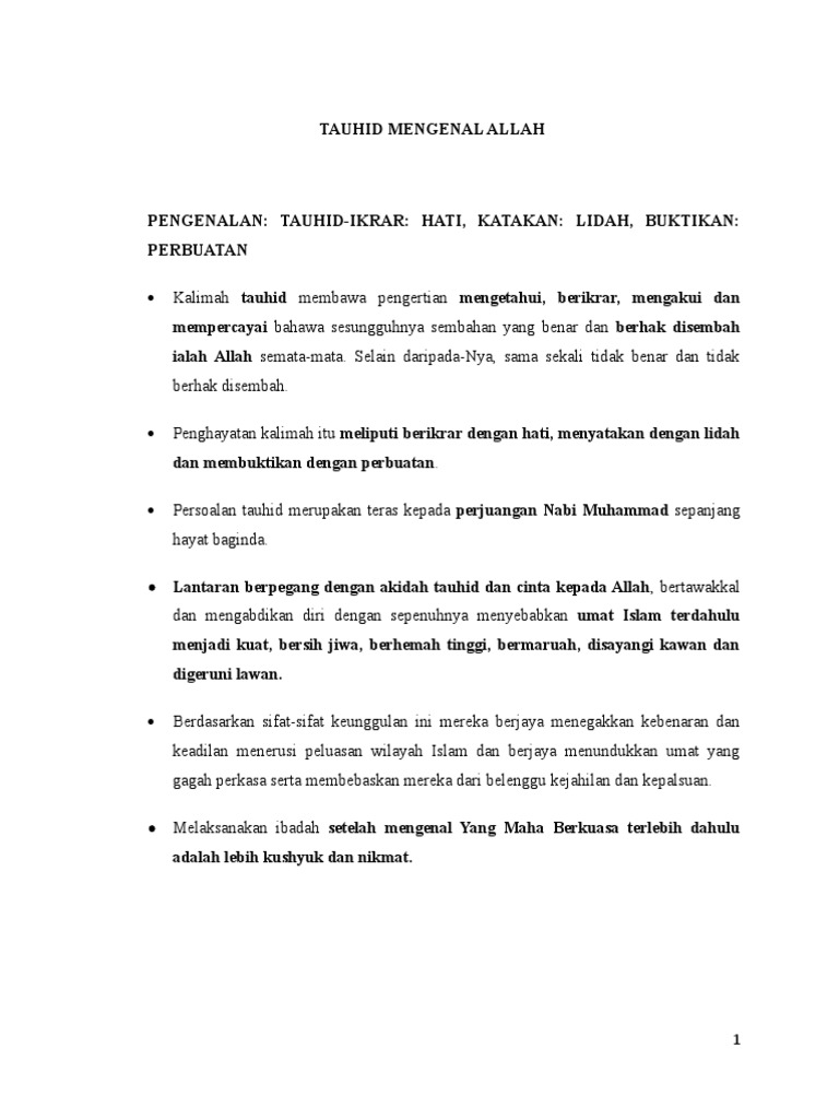 Tauhid Mengenal Allah Pdf