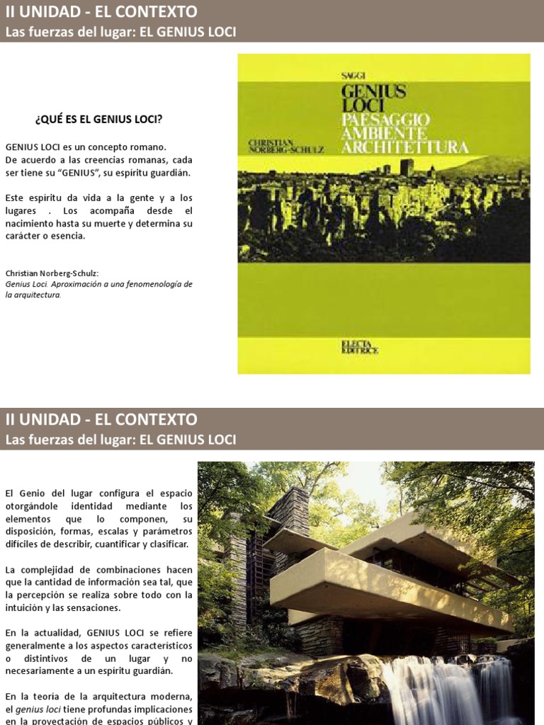 El Contexto Genius Loci Homo Sapiens Percepcion