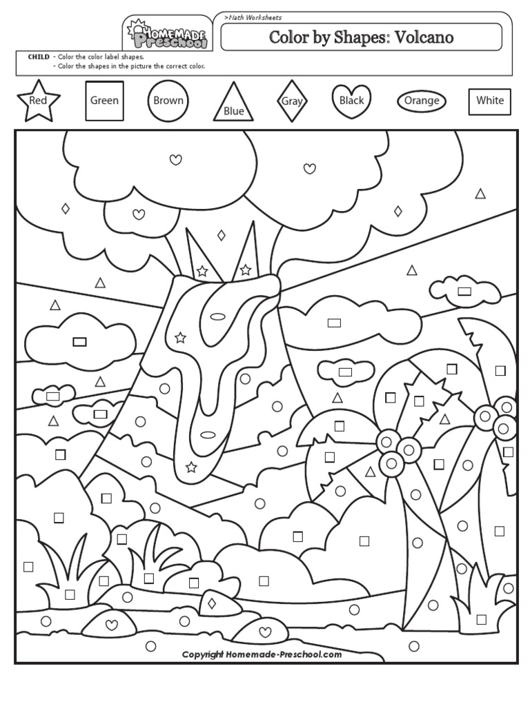 mw color by shapes volcano pdf