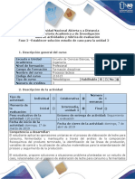 Guía de Actividades y Rúbrica de Evaluación - Fase 2 - Establecer Solucion para Estudio de Caso Unidad 2