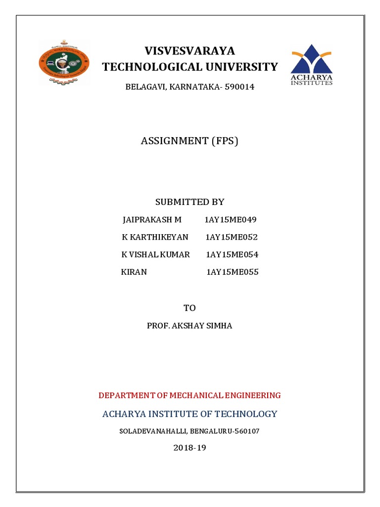 Mechanical Engineering Assignment Submission | PDF
