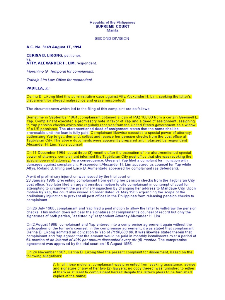 Supreme Court Ruling on Attorney Misconduct Lawyer Suspended for One