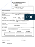 Barangay Official Information Sheet Form
