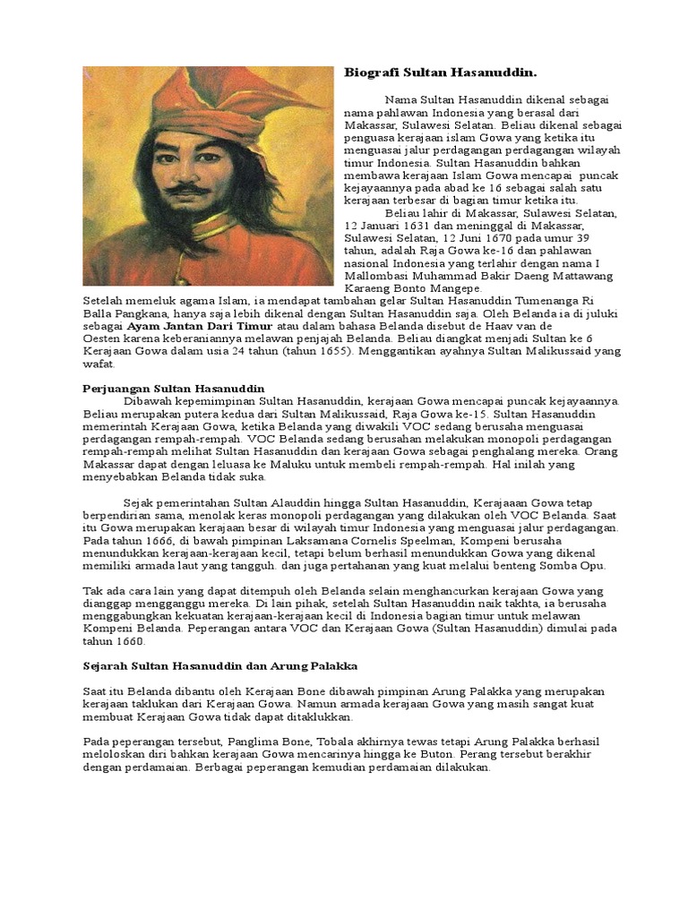 Biografi Sultan Hasanuddin