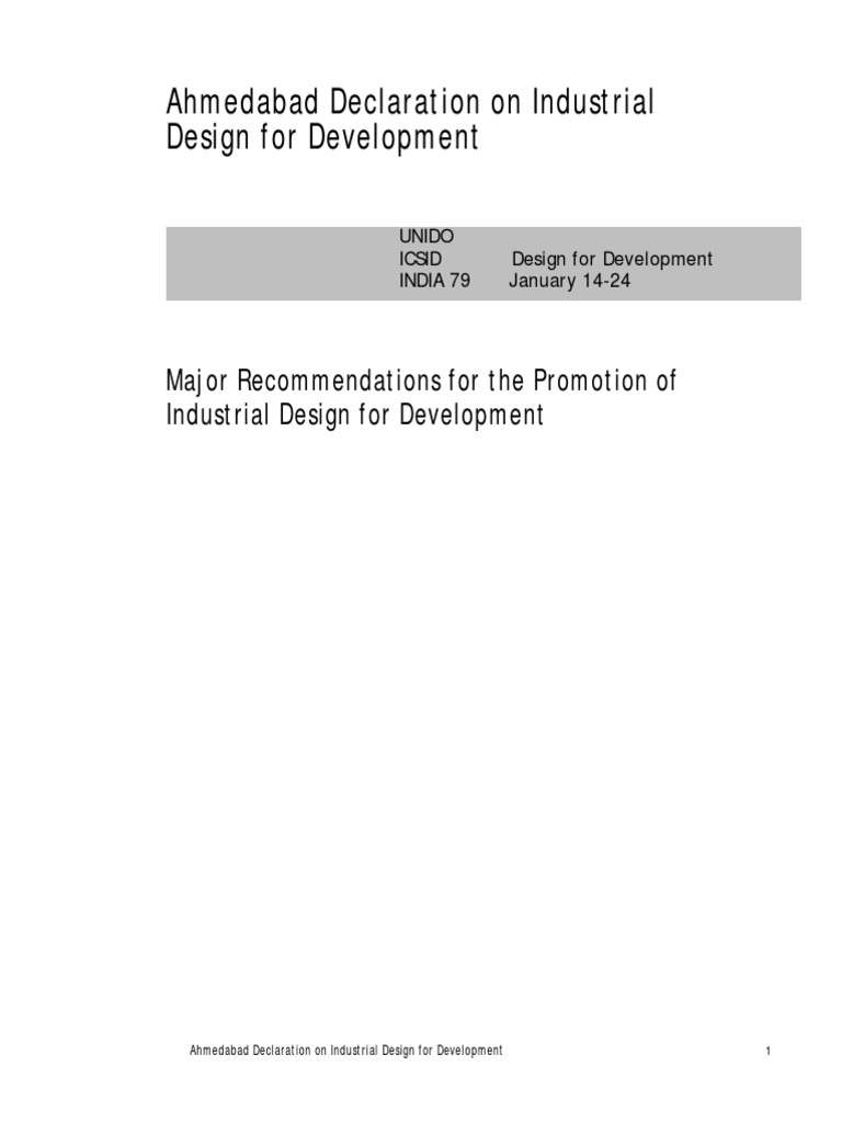 Ahmedabad Declaration on Design for Development | PDF | Design | Design ...