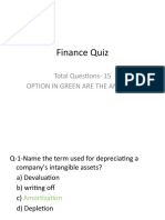 Finance Quiz: Total Questions-15 Option in Green Are The Answers