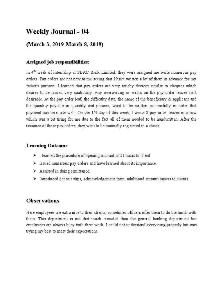 Weekly Journal - 04: (March 3, 2019-March 8, 2019) | PDF | Business