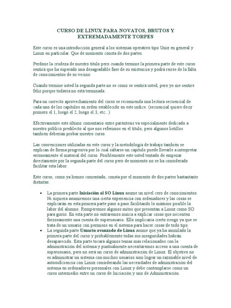 Curso Linux para Novatos y Avanzados | PDF | Distribución de Linux ...